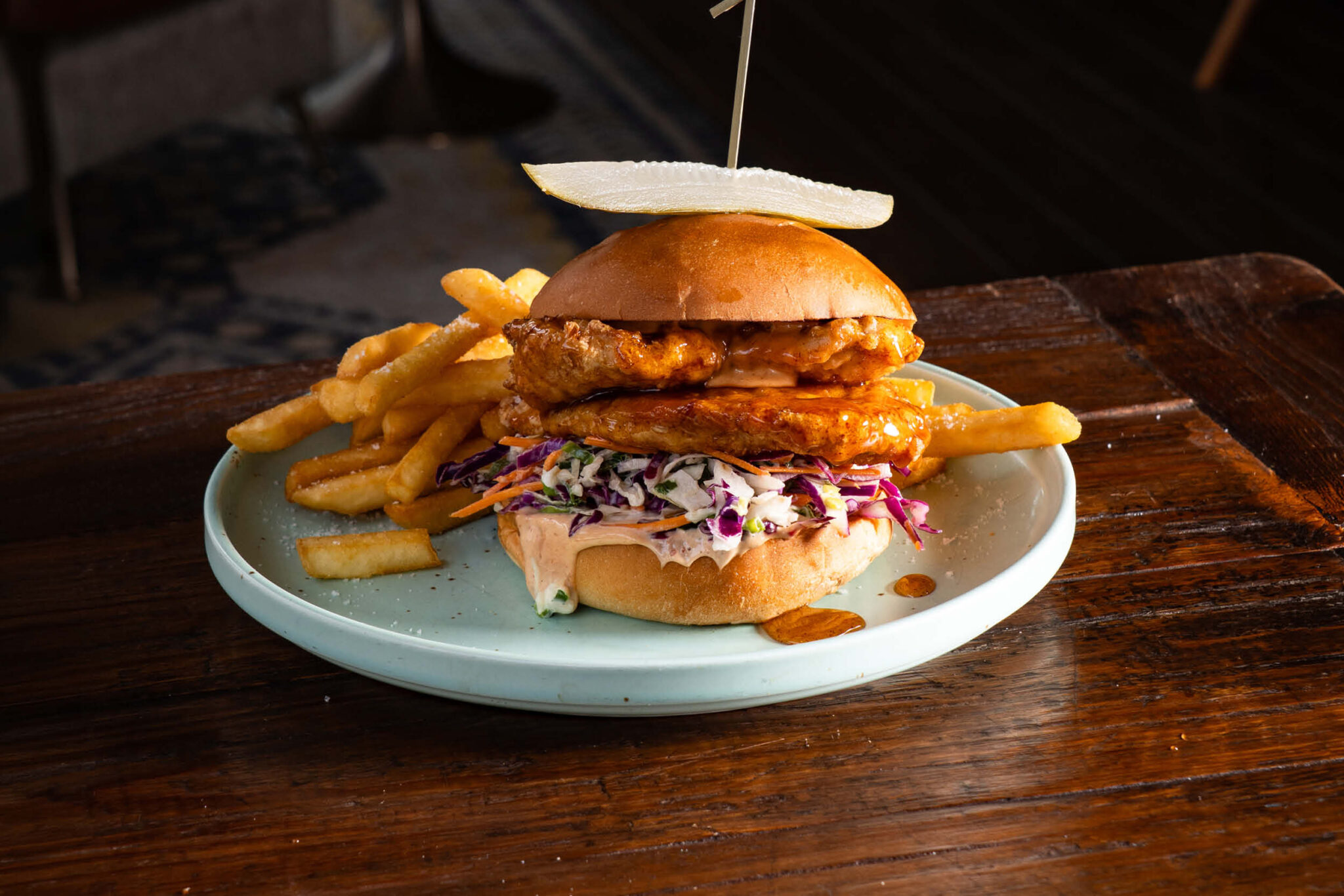 Nashville Hot Honey Burger at Battery House - Dee Why RSL